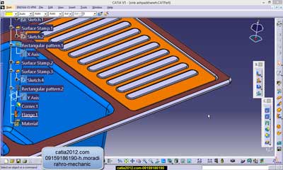 فیلم آموزش مدلسازی سینک آشپزخانه در نرم افزار کتیا-Genarative sheetmetal design